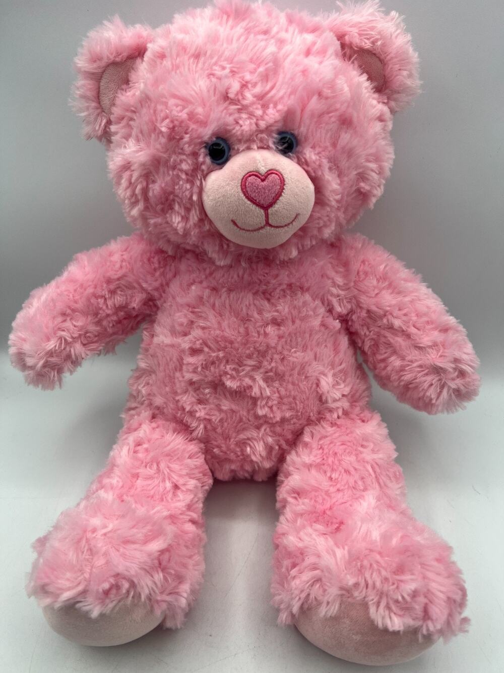 Build A Bear Workshop Pink Teddy Bear Plush Heart Nose BAB Paw 16 Inch Soft Toy